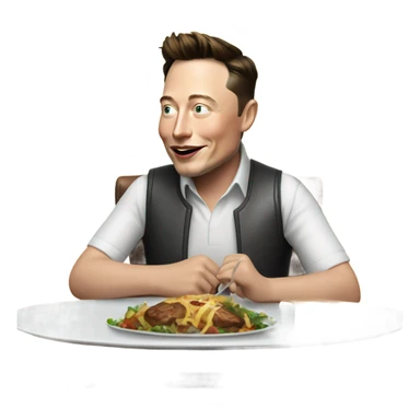 Elon musk eating dinner  sticker