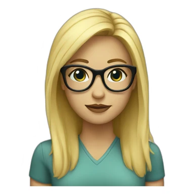 blonde-haired-girl-with-the-glases-What? sticker