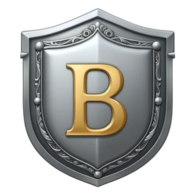 Shield with letter B sticker