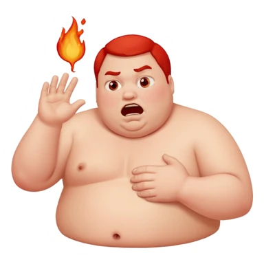 Fat man so full he will throw up sticker