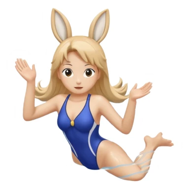 Usagi swimming in the pool sticker