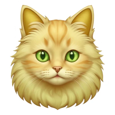 Light gold fluffy cat with light green eyes sticker