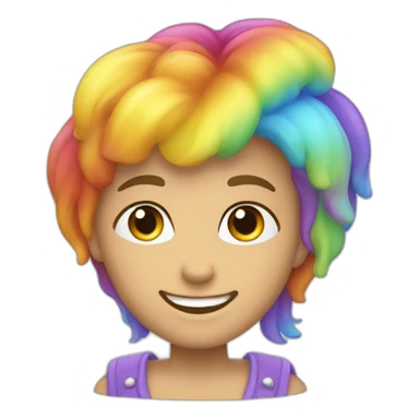 Une pomme couleur arc en ciel sticker
