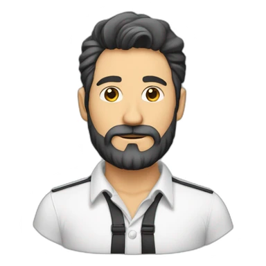 Hombre blanco calvo con barba canosa sticker