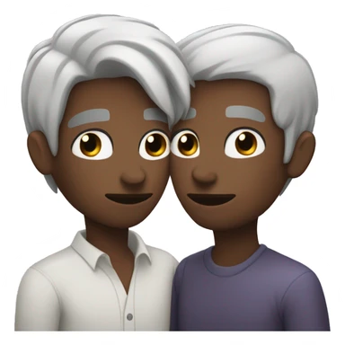 Two men kissing, one of the white with lavender hair and the other person is black with black hair  sticker