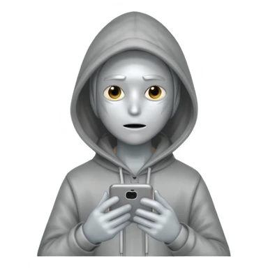 hooded-on-their-phone-making-money silver skin sticker