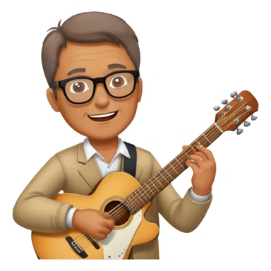 middle-aged man in glasses, musician, instrument, guitar, piano, violin, performance, music, playing, melody, talent, sound, notes, skilled, artist, creativity sticker