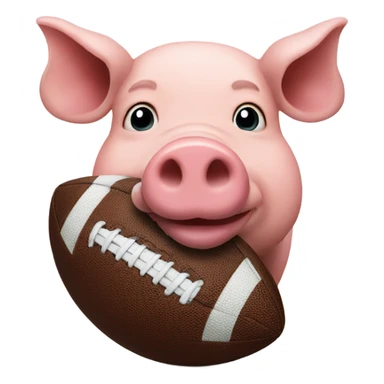 Pig shaped like a football sticker
