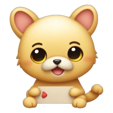 cute animal holding a comment button sticker