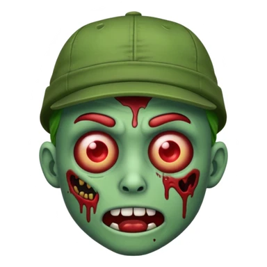 Create a zombie emoji with a cap sticker