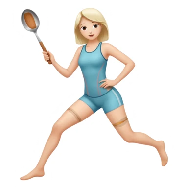 Female thrusting hips in a spoon position with movement lines sticker