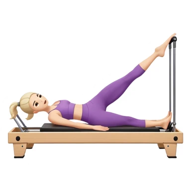 ONE girl doing a pilate reformer exercize sticker