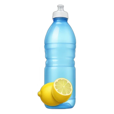 A bottle of water with lemon. Sports bottle. sticker