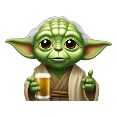 Yoda buvant une bière sticker