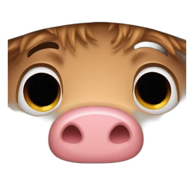 fullface sad brown hog with black winter hat sticker