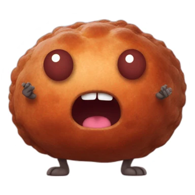 Anthropomorphic meatball with arms and legs sticker
