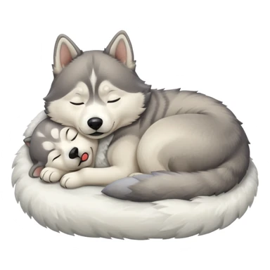 husky dog sleeping  sticker