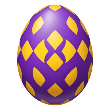 decor egg, symmetry simple pattern, purple and yellow sticker
