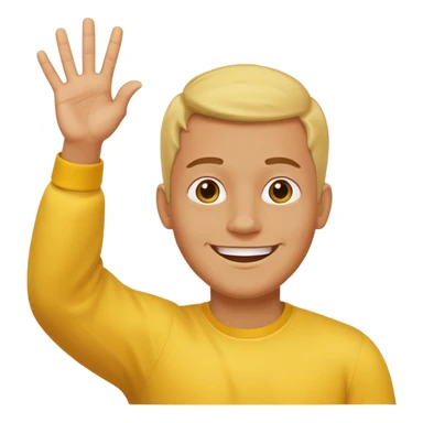 A yellow man with both his hands up waving his fingers towards himself  sticker
