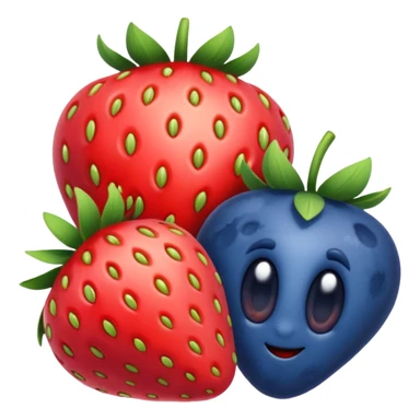 Strawberry and blueberry sticker