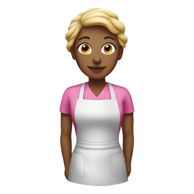 cleaner woman with pink apron sticker