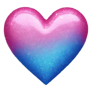 Glittery pink and blue heart sticker