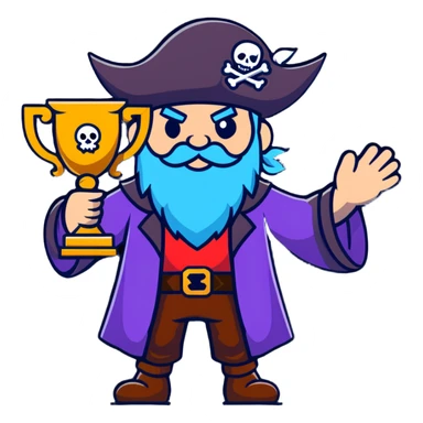 pirate wizard winning a trophy sticker