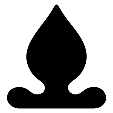 minimal monochrome icon of a droplet morphing into a shape with solid black fill sticker