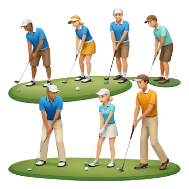 Golf people , women reader and men sticker