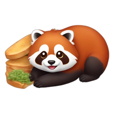 Fat red panda food sticker
