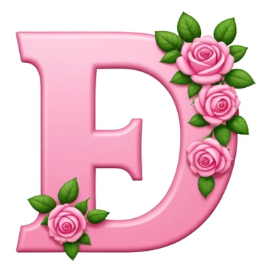 Pink, romantic, flowery, the letter “F” sticker