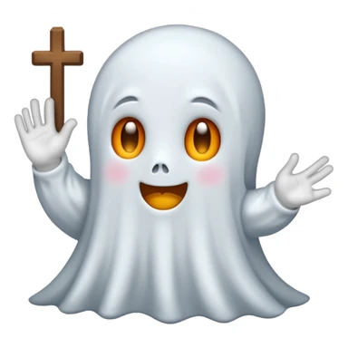 Cute ghost siéging heil sticker