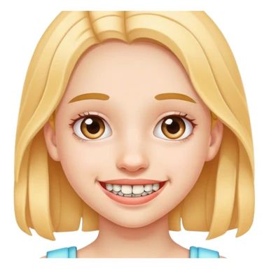 young girl with braces sticker