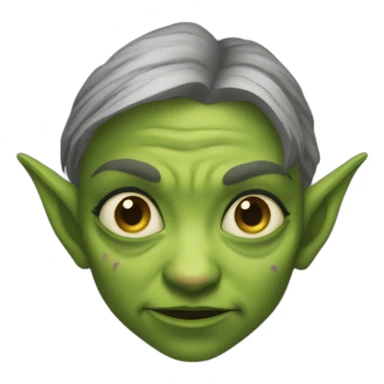 female goblin wrinkles evil sticker