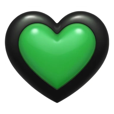 A green heart and black heart mixed together so black on one side and green on the other side sticker