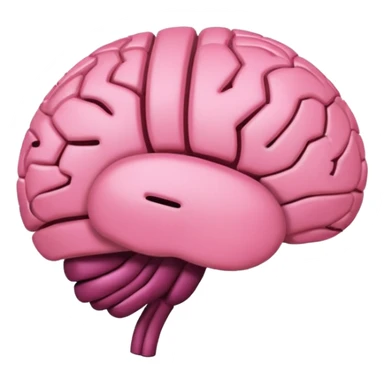 cerebro rosa normal minimalista e interrogación dentro sticker