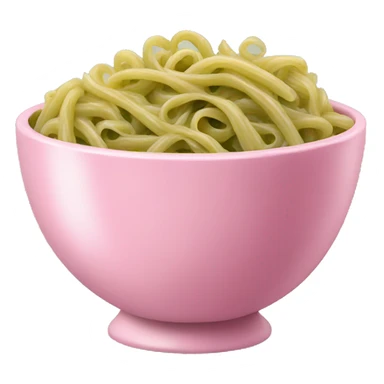 large pink bowl full of pesto pasta sticker