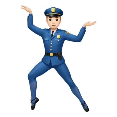 white male cop doing ballet sticker