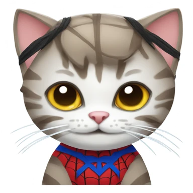 cat cosplaying spider man sticker