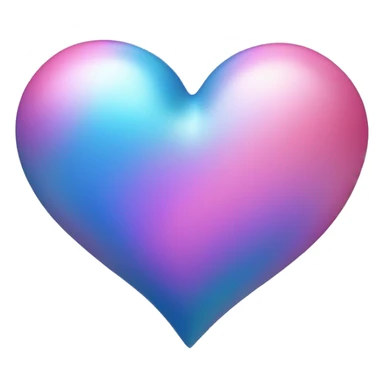 Iridescent Blue and pink heart sticker
