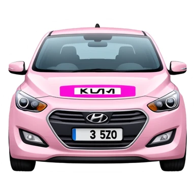 White Hyundai i30 with pink KELLIE number plate sticker