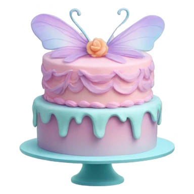 Fairy pastel cake sticker