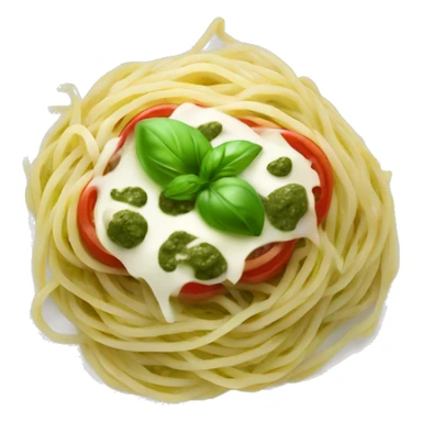  spaghetti with green pesto with mozarella and tomato  sticker