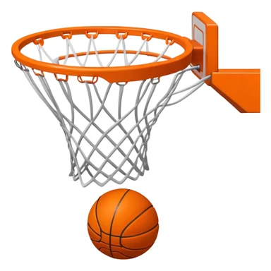 Basketball scoring through net, top-down perspective sticker