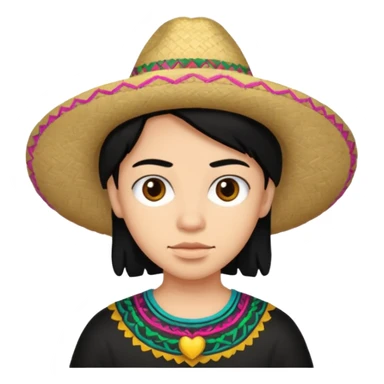 Mexican light skin black hair  sticker