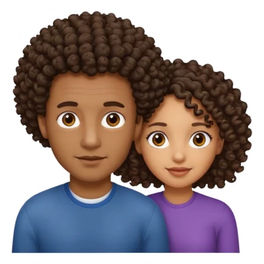 grand frère noir et sœur métisse cheveux bouclés sticker