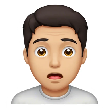 Dark hair man drooling sticker