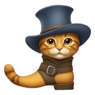 puss in boots wearing a hat and boots sticker