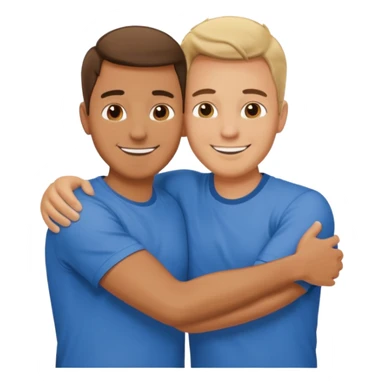 two men hugging sticker