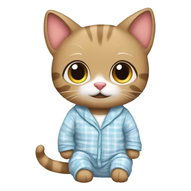 Kitty with pjs  sticker